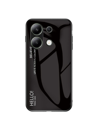 Предпазен гръб от закалено стъкло за Xiaomi Redmi Note 13 4G - черен Предпазен гръб от закалено стъкло за Xiaomi Redmi Note 13 4G - черен