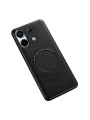 Предпазен гръб от еко кожа съвместим с MagSafe за Xiaomi Redmi Note 13 4G - черен