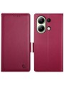 Калъф от еко кожа тип портмоне за Xiaomi Redmi Note 13 4G - червен