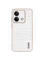 Предпазен гръб от еко кожа с крокодилски шарки за Xiaomi Redmi Note 13 - бял