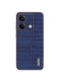 Предпазен гръб от еко кожа с крокодилски шарки за Xiaomi Redmi Note 13 - син
