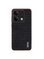 Предпазен гръб от еко кожа с крокодилски шарки за Xiaomi Redmi Note 13 - черен