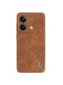 Предпазен гръб от еко кожа с крокодилски шарки за Xiaomi Redmi Note 13 - кафяв