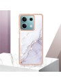 Предпазен удароустойчив гръб с цветни шарки за Xiaomi Redmi Note 13 - бял