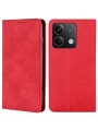 Калъф от еко кожа тип портмоне за Xiaomi Redmi Note 13 - червен