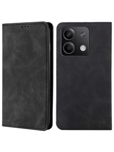 Калъф от еко кожа тип портмоне за Xiaomi Redmi Note 13 - черен