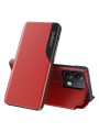 Калъф от еко кожа с прозорец за Xiaomi Redmi Note 13 - червен