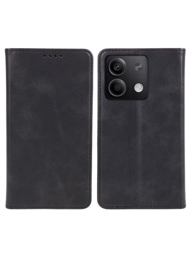 Калъф от еко кожа тип портмоне за Xiaomi Redmi Note 13 - черен