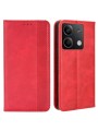 Калъф от еко кожа с ретро текстура тип портмоне за Xiaomi Redmi Note 13 - червен