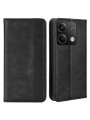 Калъф от еко кожа с ретро текстура тип портмоне за Xiaomi Redmi Note 13 - черен