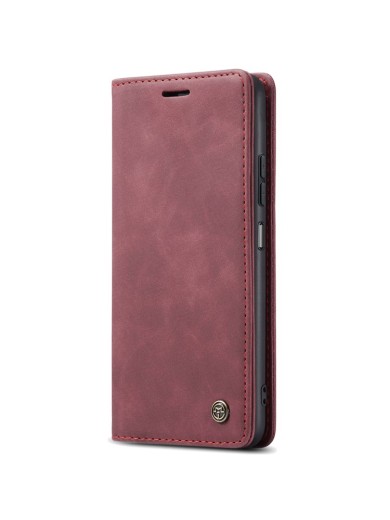 Калъф от еко кожа тип портмоне за Xiaomi Redmi Note 13 - червен