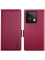 Калъф от еко кожа тип портмоне за Xiaomi Redmi Note 13 - червен