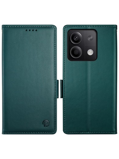 Калъф от еко кожа тип портмоне за Xiaomi Redmi Note 13 - зелен