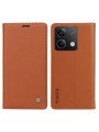 Калъф за телефон от еко кожа тип портмоне за Xiaomi Redmi Note 13 - кафяв