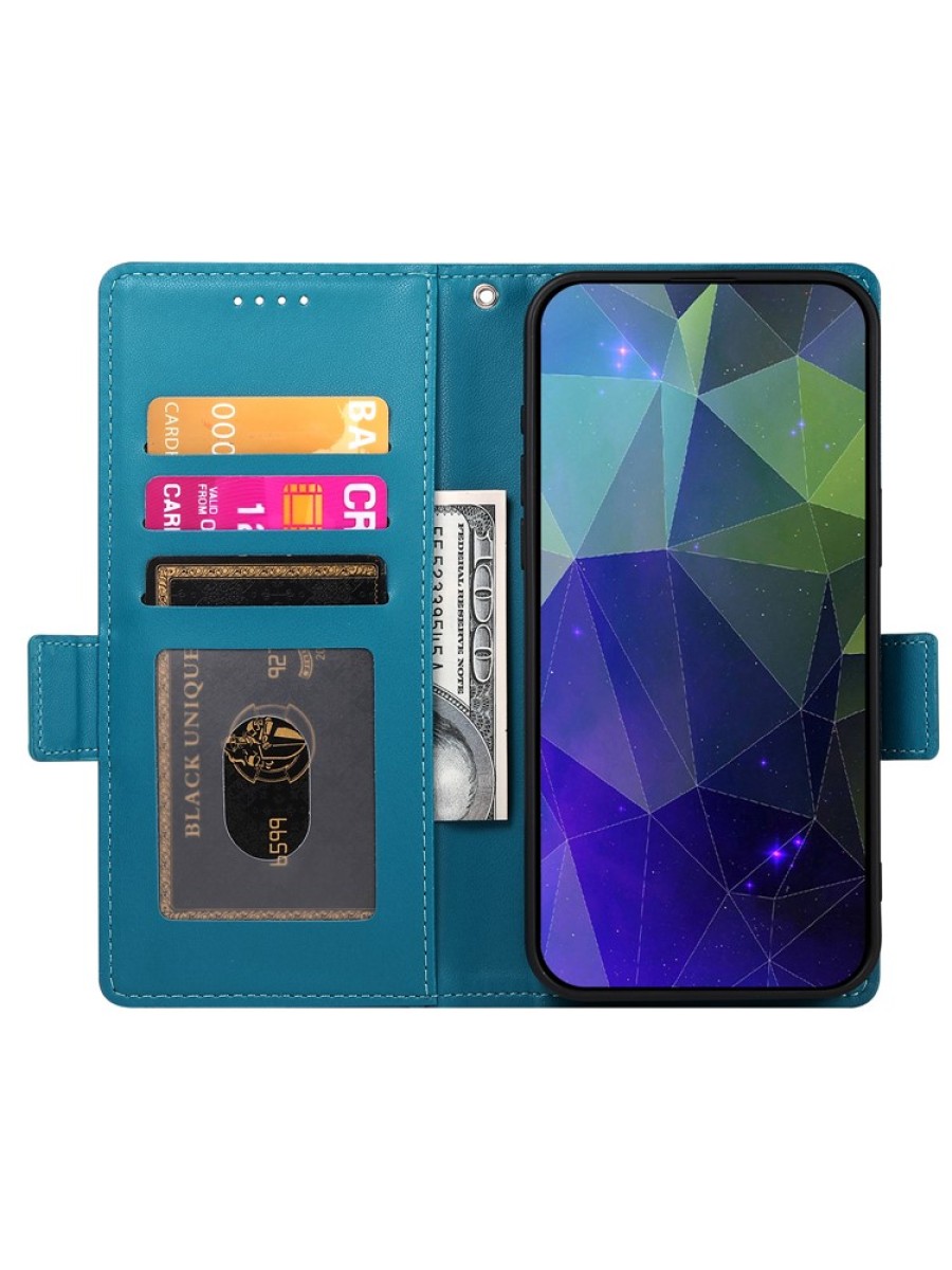 Калъф от еко кожа тип портмоне за Xiaomi Redmi Note 13 - син