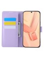 Калъф от еко кожа с шарки на роза тип портмоне за Xiaomi Redmi Note 13 - лилав