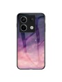 Предпазен гръб от закалено стъкло с шарки на звездно небе за Xiaomi Redmi Note 13 Pro - лилав