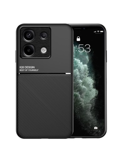 Гръб с покритие от еко кожа за Xiaomi Redmi Note 13 Pro - черен