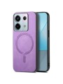 Предпазен гръб от еко кожа съвместим с MagSafe за Xiaomi Redmi Note 13 Pro - лилав