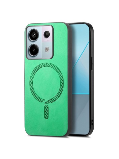 Предпазен гръб от еко кожа съвместим с MagSafe за Xiaomi Redmi Note 13 Pro - зелен Предпазен гръб от еко кожа съвместим с MagSafe за Xiaomi Redmi Note 13 Pro - зелен