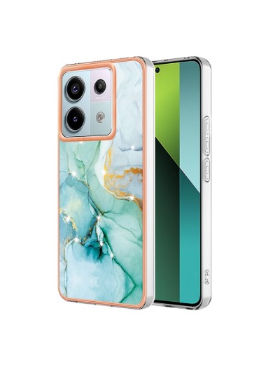 Предпазен удароустойчив гръб с цветни шарки за Xiaomi Redmi Note 13 Pro - зелен