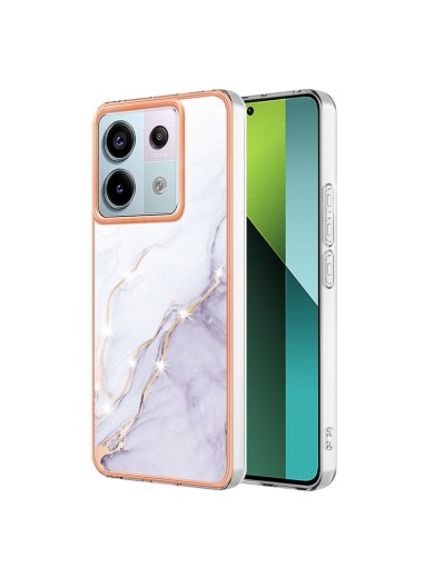 Предпазен удароустойчив гръб с цветни шарки за Xiaomi Redmi Note 13 Pro - бял