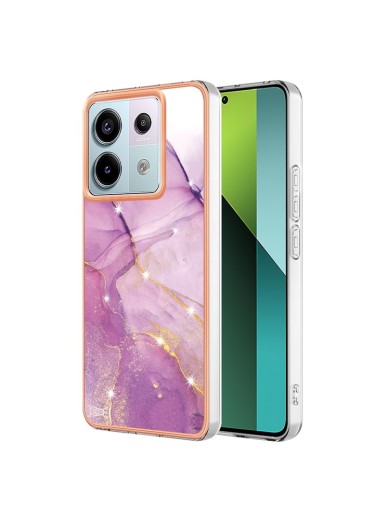 Предпазен удароустойчив гръб с цветни шарки за Xiaomi Redmi Note 13 Pro - лилав