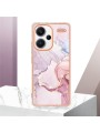Предпазен удароустойчив гръб с цветни шарки за Xiaomi Redmi Note 13 Pro+ - розов