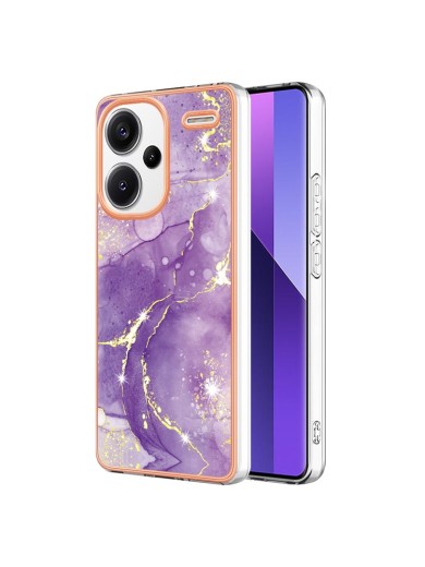 Предпазен удароустойчив гръб с цветни шарки за Xiaomi Redmi Note 13 Pro+ - лилав