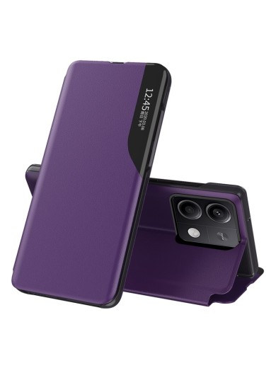 Калъф от еко кожа с прозорец за Xiaomi Redmi Note 13 Pro - лилав