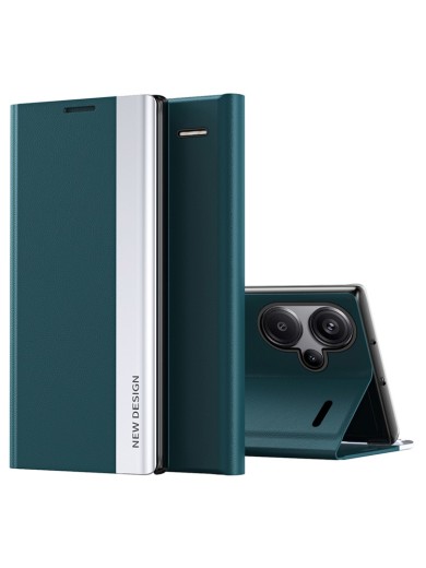 Калъф от еко кожа за Xiaomi Redmi Note 13 Pro+ - зелен