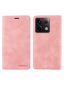 Калъф от еко кожа тип портмоне с RFID  блокираща технология за Xiaomi Redmi Note 13 Pro - розов