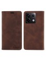 Калъф от еко кожа тип портмоне с RFID  блокираща технология за Xiaomi Redmi Note 13 Pro - кафяв