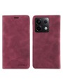 Калъф от еко кожа тип портмоне с RFID  блокираща технология за Xiaomi Redmi Note 13 Pro - червен