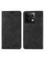 Калъф от еко кожа тип портмоне с RFID  блокираща технология за Xiaomi Redmi Note 13 Pro - черен