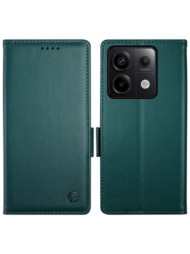 Калъф от еко кожа тип портмоне за Xiaomi Redmi Note 13 Pro - зелен