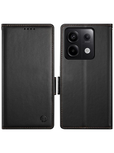 Калъф от еко кожа тип портмоне за Xiaomi Redmi Note 13 Pro - черен