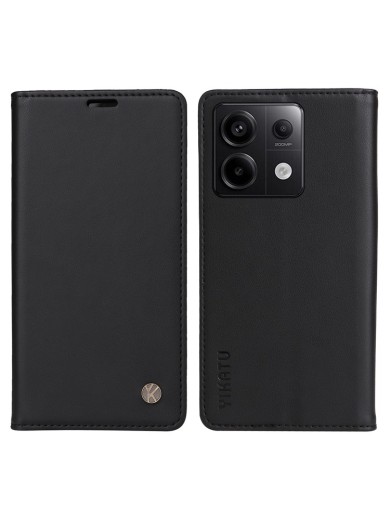 Калъф за телефон от еко кожа тип портмоне за Xiaomi Redmi Note 13 Pro - черен