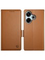 Калъф от еко кожа тип портмоне за Xiaomi Redmi Note 13R - кафяв