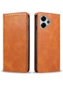 Калъф от еко кожа тип портмоне за Xiaomi Redmi Note 13R - кафяв