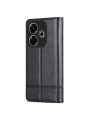 Калъф от еко кожа тип портмоне за Xiaomi Redmi Note 13R - черен