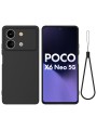 Предпазен удароустойчив силиконов гръб с каишка за Xiaomi Redmi Note 13R Pro - черен