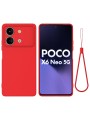 Предпазен удароустойчив силиконов гръб с каишка за Xiaomi Redmi Note 13R Pro - червен