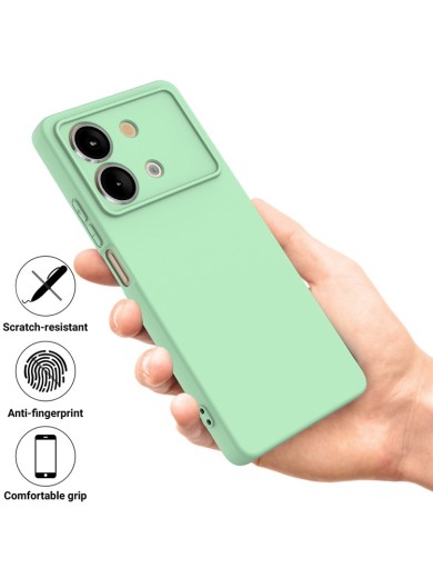 Предпазен удароустойчив силиконов гръб с каишка за Xiaomi Redmi Note 13R Pro - зелен