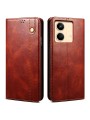 Калъф от еко кожа тип портмоне за Xiaomi Redmi Note 13R Pro - кафяв
