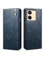 Калъф от еко кожа тип портмоне за Xiaomi Redmi Note 13R Pro - син