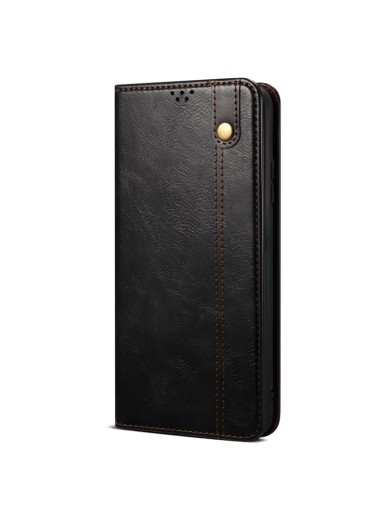 Калъф от еко кожа тип портмоне за Xiaomi Redmi Note 13R Pro - черен
