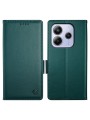 Калъф от еко кожа тип портмоне за Xiaomi Redmi Note 14 4G - зелен