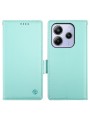 Калъф от еко кожа тип портмоне за Xiaomi Redmi Note 14 4G - зелен