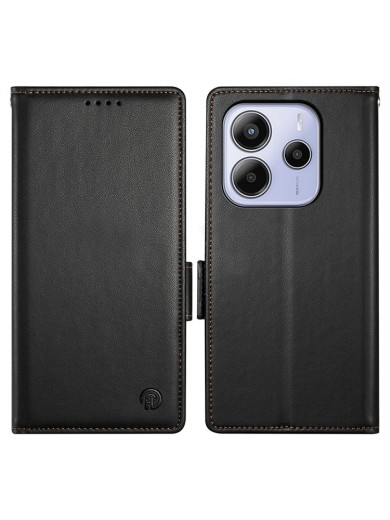 Калъф от еко кожа тип портмоне за Xiaomi Redmi Note 14 4G - черен